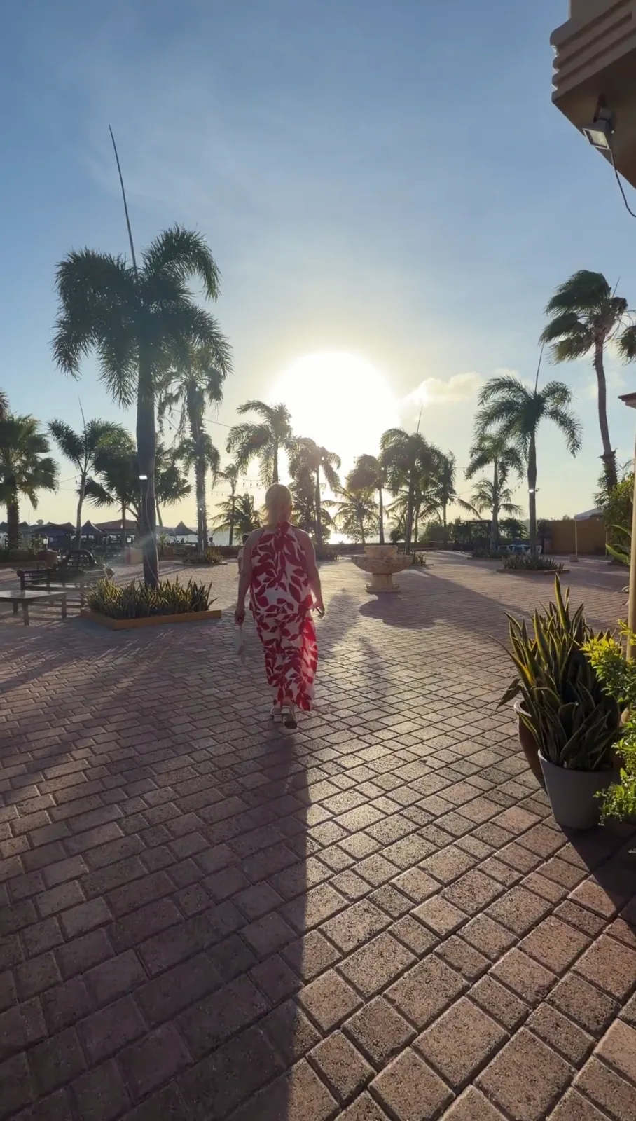 Woman walking in Aruba